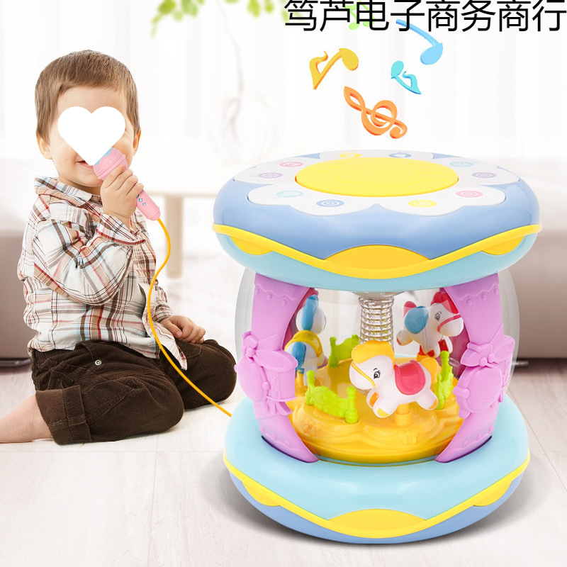 Baby Toy Music Clap Drum 0-6-12 Months Baby Early Education Educational Carousel Hand Clap Drum Rechargeable