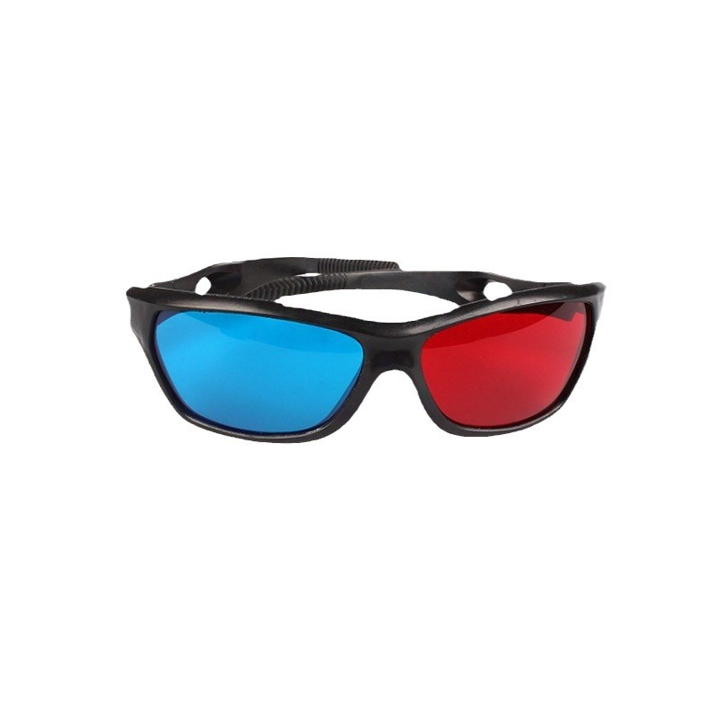 In Stock 2025 Factory Direct Sales Red and Blue 3D Glasses 3D Stereo Glasses Sports Style Wholesale Can Be Made with Logo