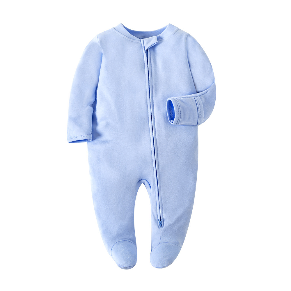 Source manufacturers wholesale baby jumpsuit double zipper head cotton home clothes baby clothing children's jumpsuit summer