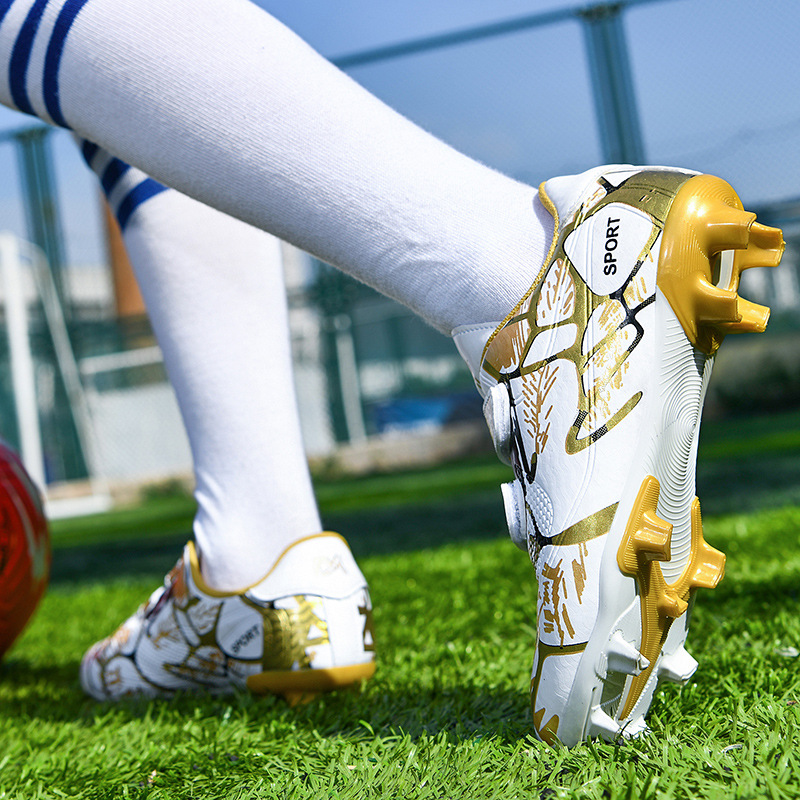 Football Shoes for Children and Teenagers Velcro Students Long Spikes Low-Top Professional Competition Sports Training Shoes Cross-Border