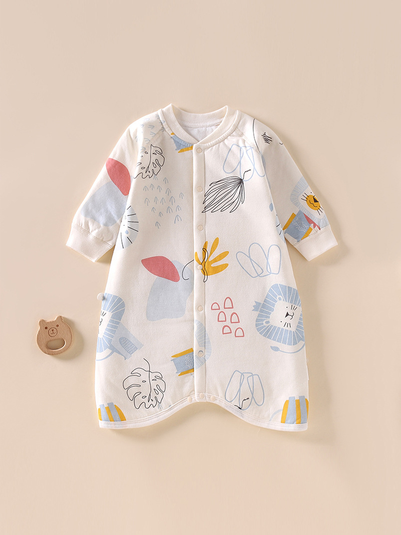 Children's Sleeping Bag Winter Cotton Thickened Baby's Nightgown Middle and Big Children's Boys' and Girls' Home Clothes Pajamas Warm in Autumn and Winter