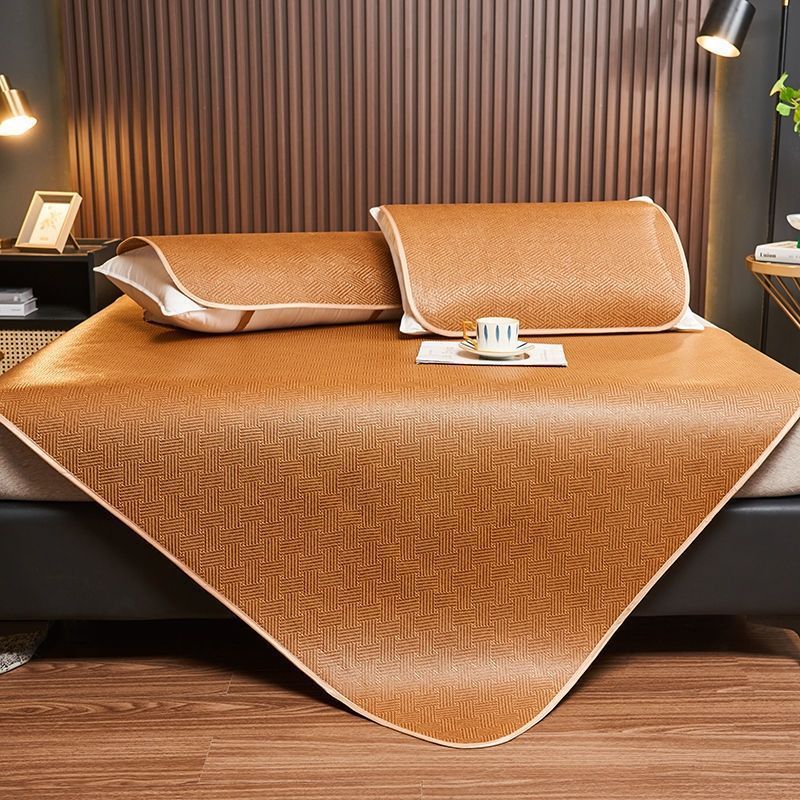 Summer Mat Rattan Mat 1.8m Bed Three-Piece Set 1.5m Air-Conditioned Foldableable Student Dormitory Single Mat 0.45m