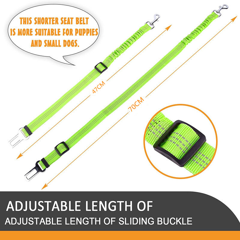 Pet Supplies Car Safety Belt Dog Leash Telescopic Buffer Elastic Reflective Safety Rope Traction Rope Dog Leash