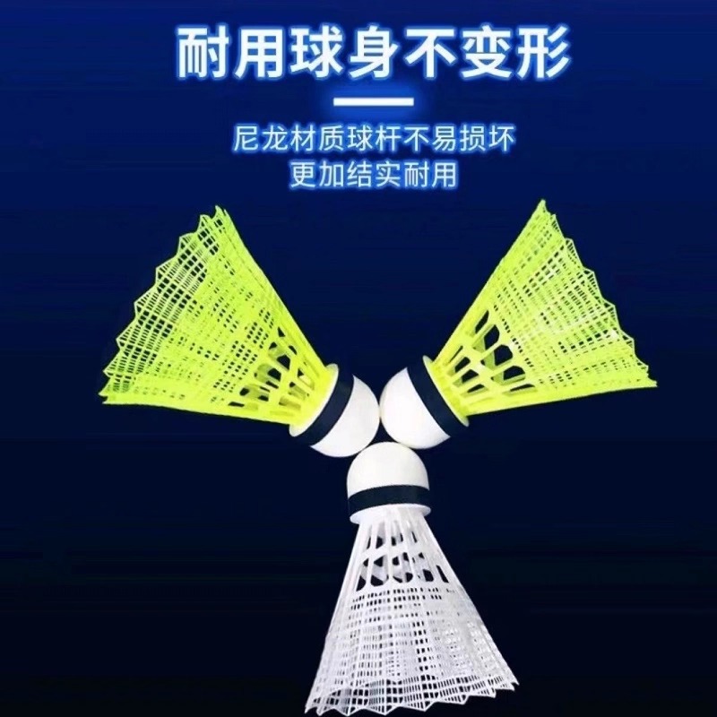 Luminous Badminton for Night Use, Outdoor Windproof Ball, Durable Plastic Rubber Training Ball That Cannot Be Broken, Luminous, High Elasticity and Wind Resistance