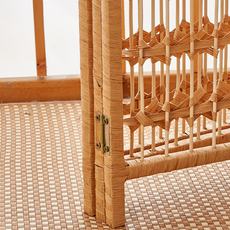 Rattan folding screen bamboo handmade living room partition hallway folding screen indoor antique any mobile screen