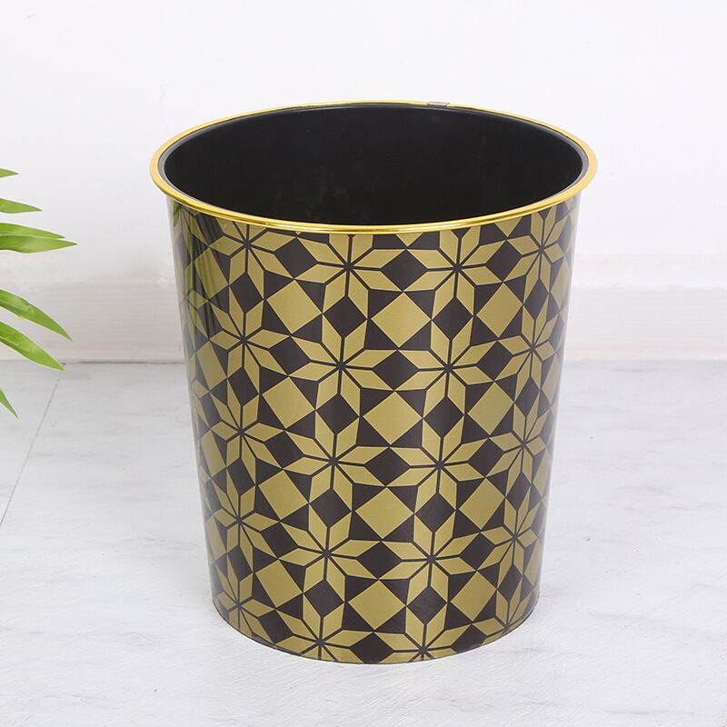 Trash Black Phnom Penh Household Living Room Bedroom Bathroom Office Simple Round Plastic Coverless Trash Basket Manufacturers