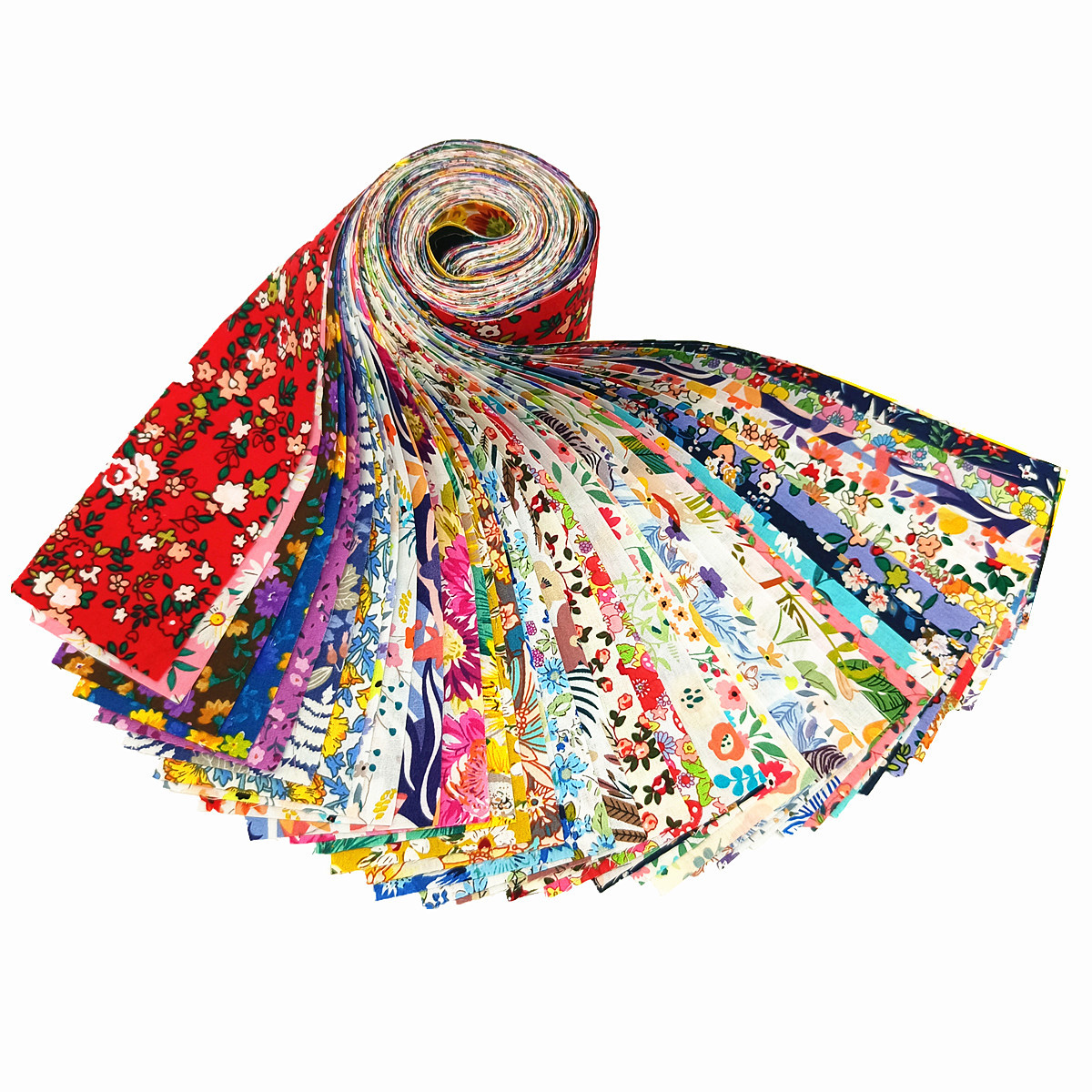 40 кусочков ткани с цветочным узором для квилтинга, набор полосок