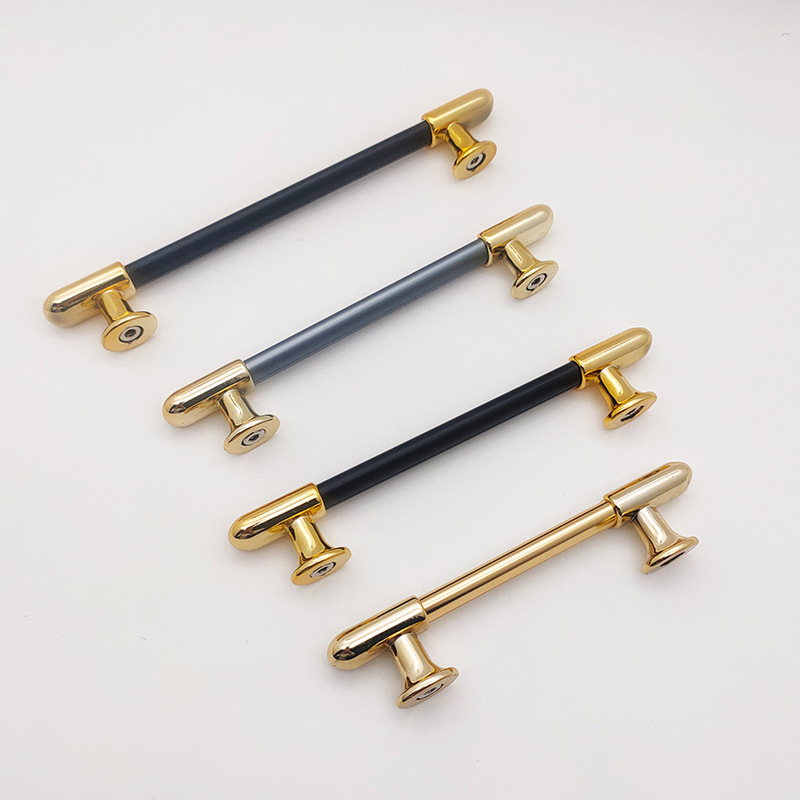 Light Luxury Cabinet Door Handle, Aluminum Alloy Color-Blocked Double-Headed Stylish Wardrobe Drawer Cabinet Door Handle, Factory Wholesale Furniture