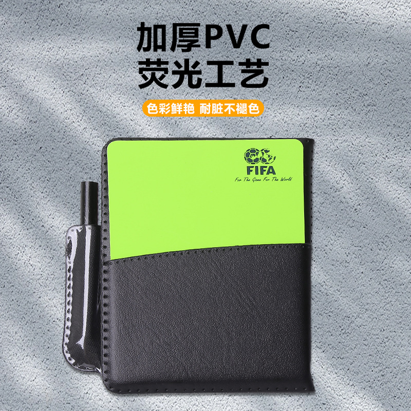 Special Red and Yellow Card Record Book for Football Competitions, Red Brand Yellow Card Referee Supplies with Leather Sheath Pencil Referee Record Paper