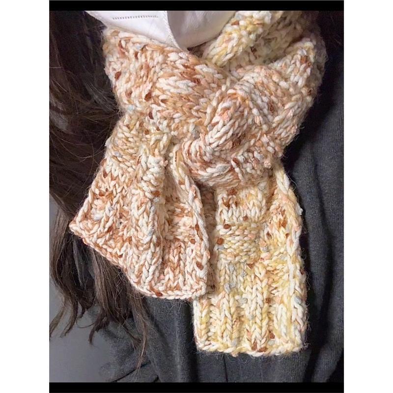 Rainbow Candy Scarf Handmade DIY Wool for Boyfriend Knitting Crochet Material Around Neck for Girlfriend