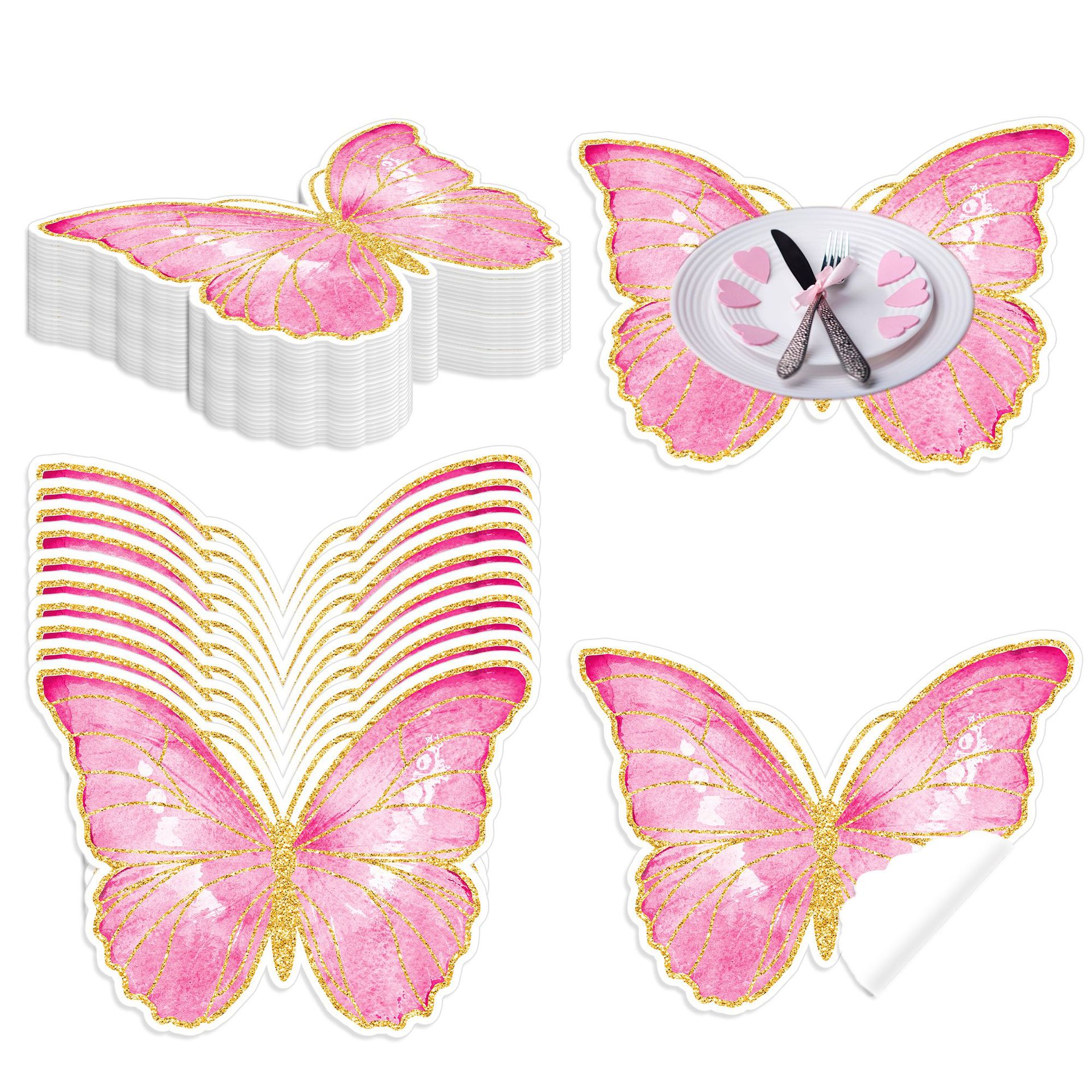 CA014 Disposable Butterfly Color Butterfly Atmosphere Layout Disposable Placemat Paper Placemat Holiday Party