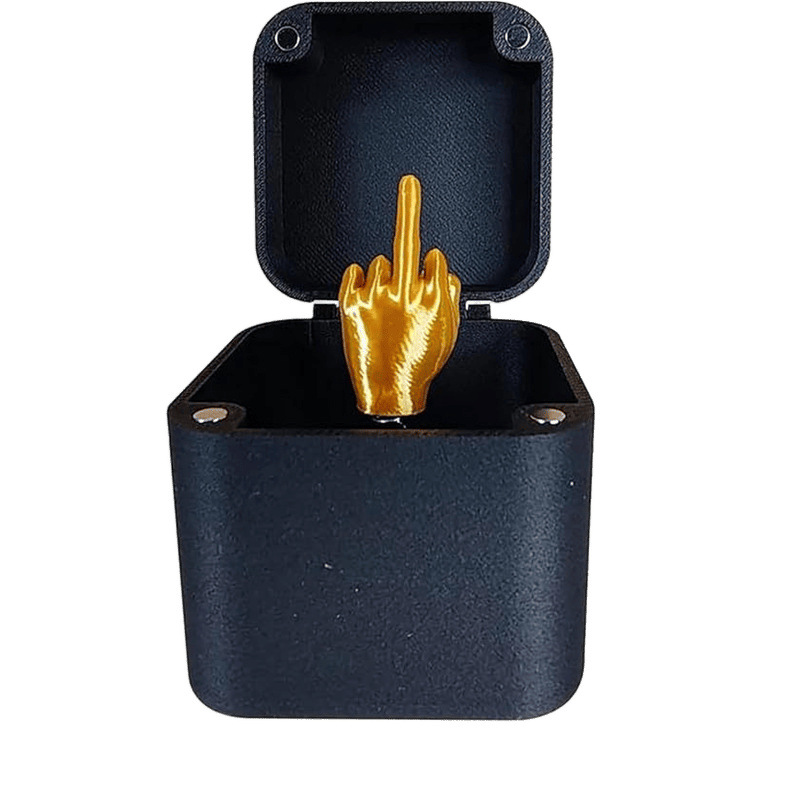 Middle Finger Ring Box Magnetic Surprise Box 3D Printing International Friendly Gesture Prank Toy for Friends