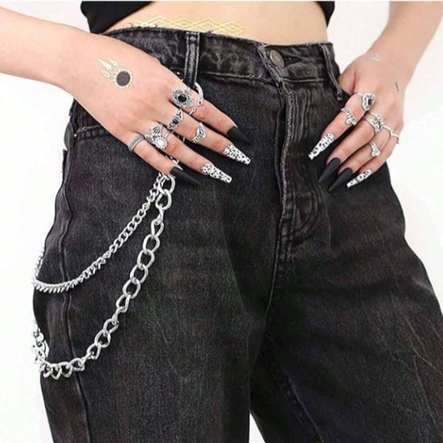 European and American Cross-border New Trouser Chain, Fashionable Men's Trouser Chain, Simple Double-layer Punk Hip-hop Chain Trouser Chain Waist Chain