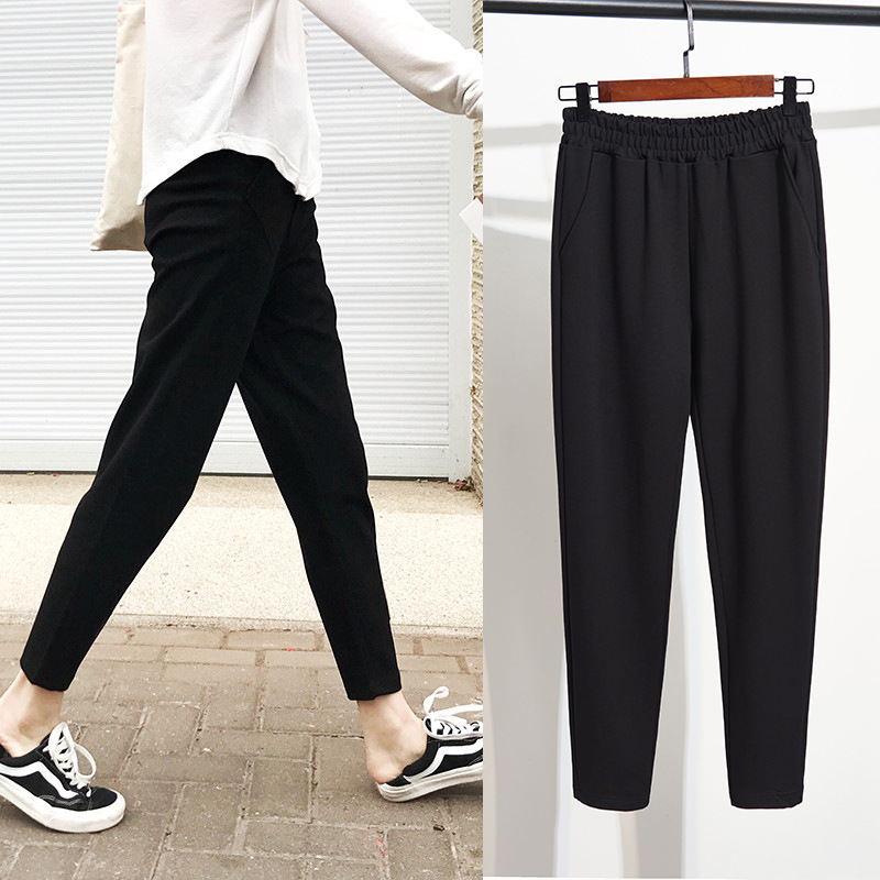 Новые осенние брюки для полных девушек, супер большие размеры, однотонные, стройнящие, экстра большие брюки для женщин, K6082