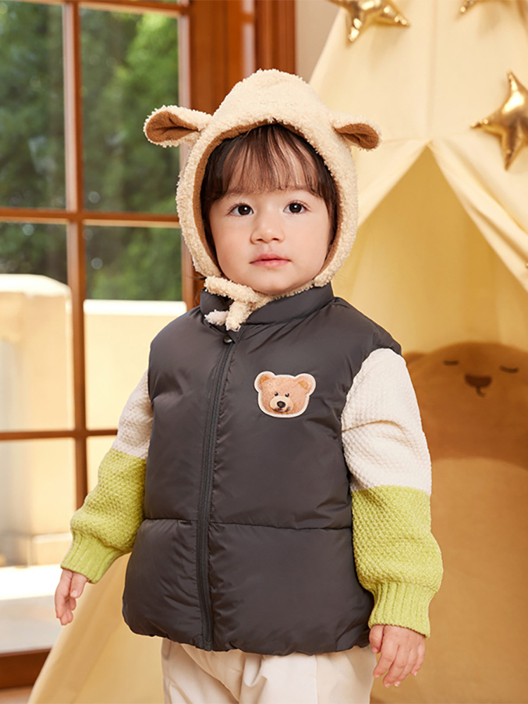 Baby Vest Outer Wear 2025 New Baby down Jacket Vest Winter Thickeneded Warm Fashionable Cute White Duck down Trendy