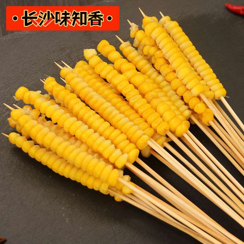 Corn string sweet corn grain string handle string iron plate barbecue ingredients fried snacks 100 strings