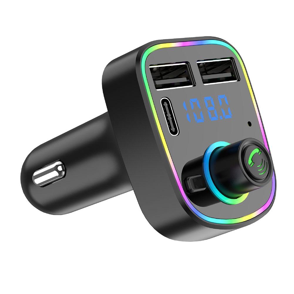 Car Bluetooth Hands-Free Mp3 Music Player Car Fm Transmitter with Type-C Port Car Charger Source Factory