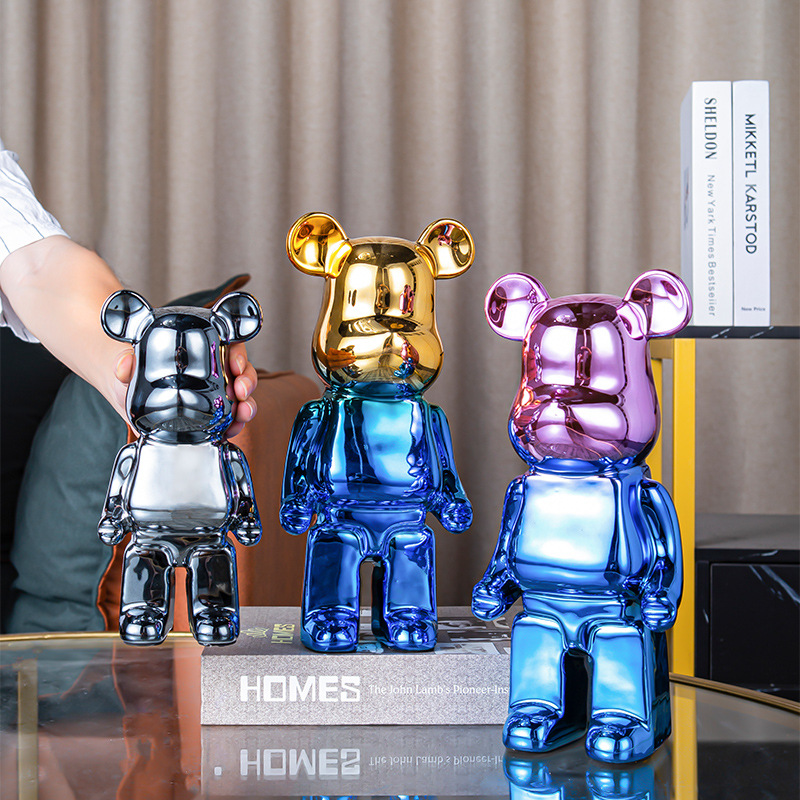 Cyber Celebrity Bears Big Ornaments Trendy Brand Kaws Building Blocks Bear Living Room Large Floor-Standing Light Luxury TV Cabinet Cartoon Doll