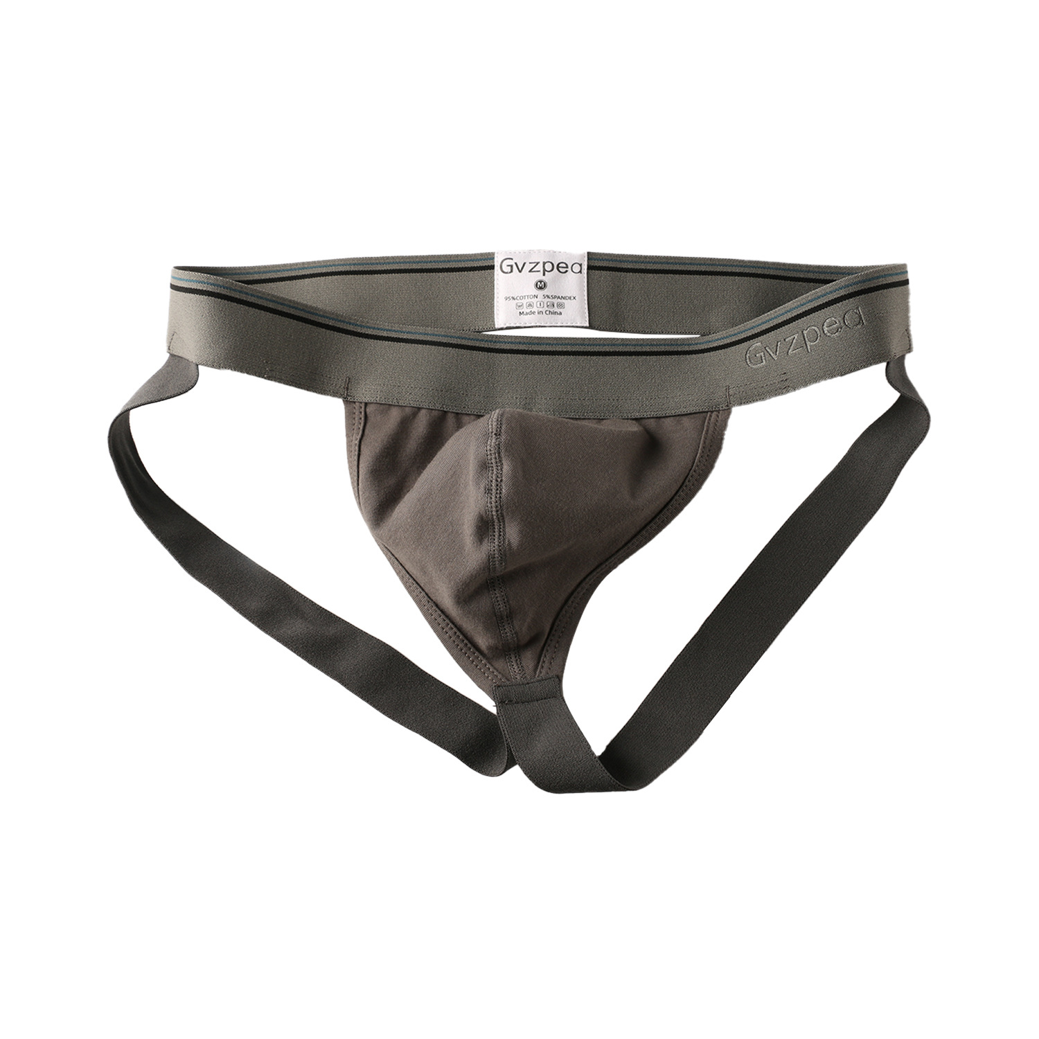 Cross-Border Customized Logo Men's Thong Low-Waist Sexy Briefs Cotton Back Empty Pure Color Breathable Double Underwear