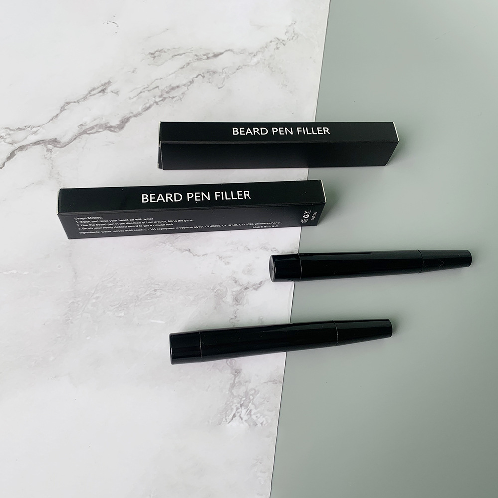 Beard Pen with Four-Pronged Tip, No Logo, New Cross-Border Waterproof and Sweat-Proof Beauty Makeup, Foreign Trade Wholesale Men's Beard Filler Pen