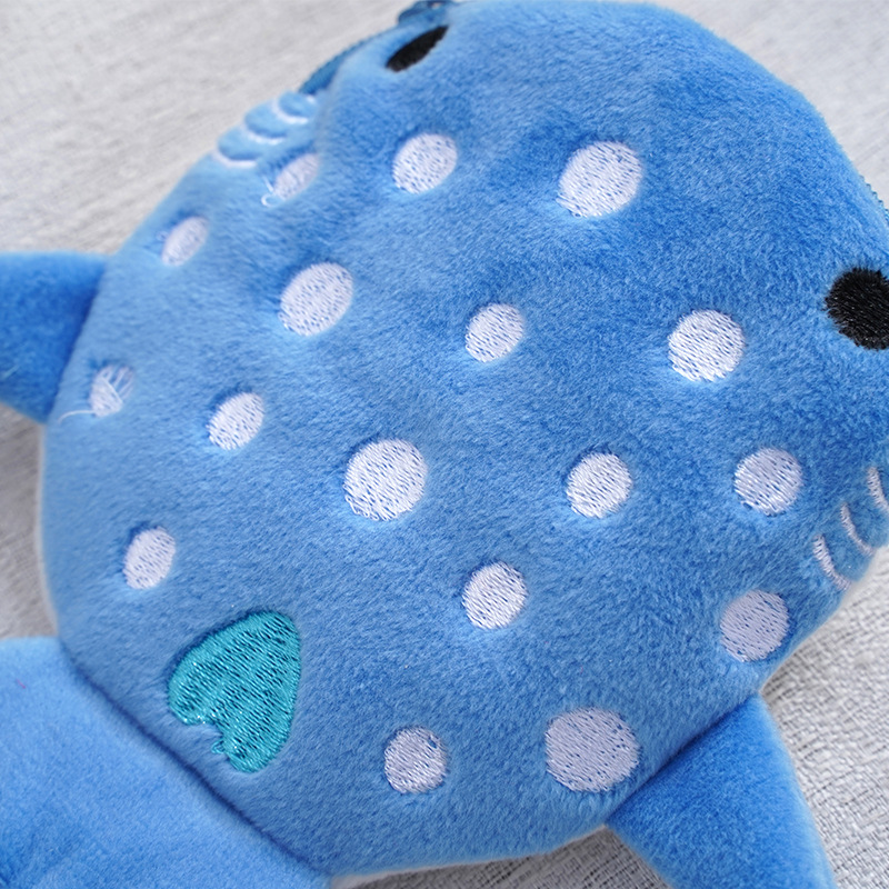 New Cartoon Shark Plush Coin Purse Coin Bag Cute Pendant Data Cable Bag Zipper Bag Small Gift Wholesale