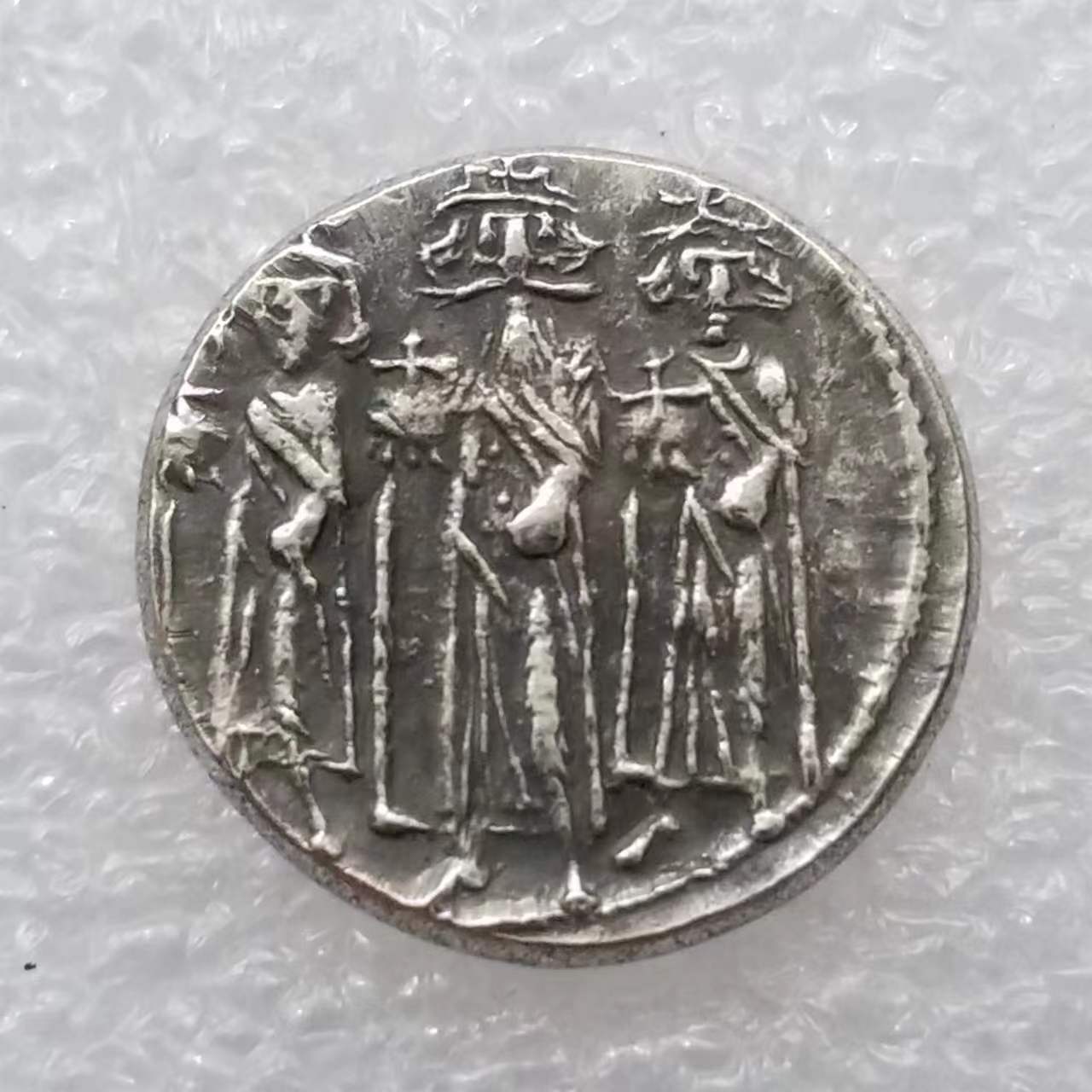 Антикварные изделия, древнегреческие бронзовые монеты, серебряное покрытие, памятные монеты старого серебряного доллара # 4651