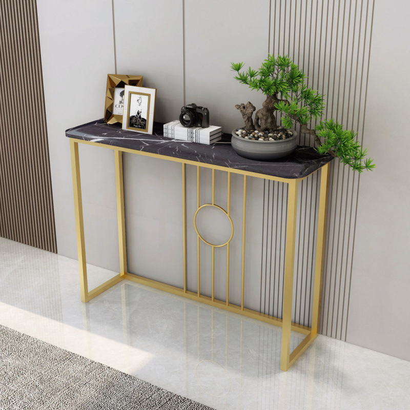 Modern Minimalist Luxury Entryway Table Against the Wall for Hallway, Living Room, or Foyer Display