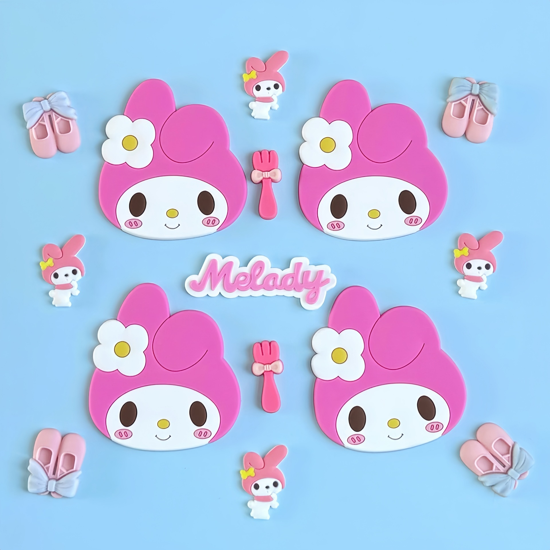 Soft Silicone Cartoon Patch Decoration Melody DIY Refrigerator Magnet Slippers Water Cup Accessories Mobile Phone Case Jewelry