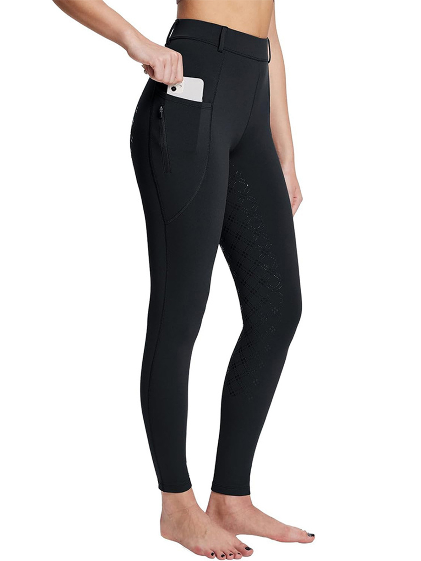 in stock Equestrian Pants fleece-lined Full Silicone Non-slip Wear-resistant Stretch Riding Pants Autumn and Winter Riding Pants fleece-lined Thickened Riding Pants