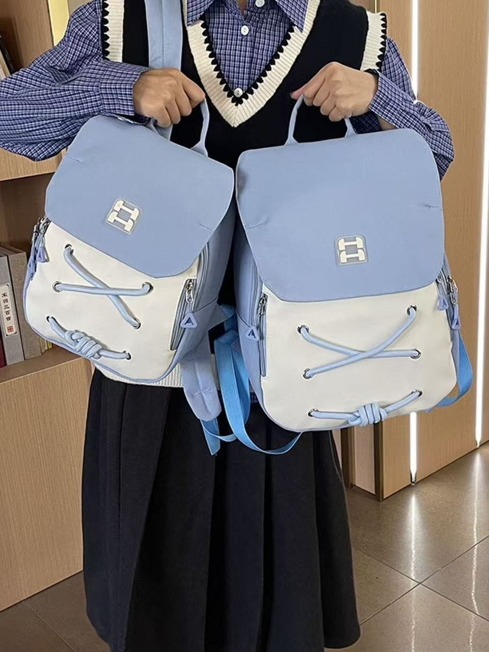 Ins Style Cute Girl's Backpack Small Backpack Lightweight Travel Bag for College Students Japanese Style Small Schoolbag for Women