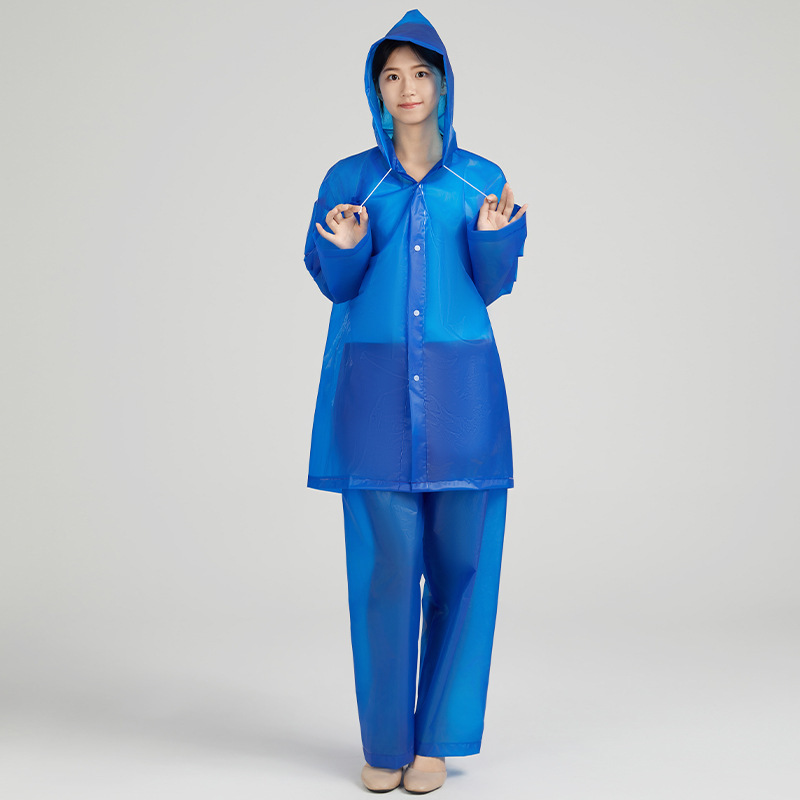 Set of Non-Disposable Raincoats, Thickeneded and Longed, Rainproof Split 18 Silk Frosted Eva Adult Poncho, New Material