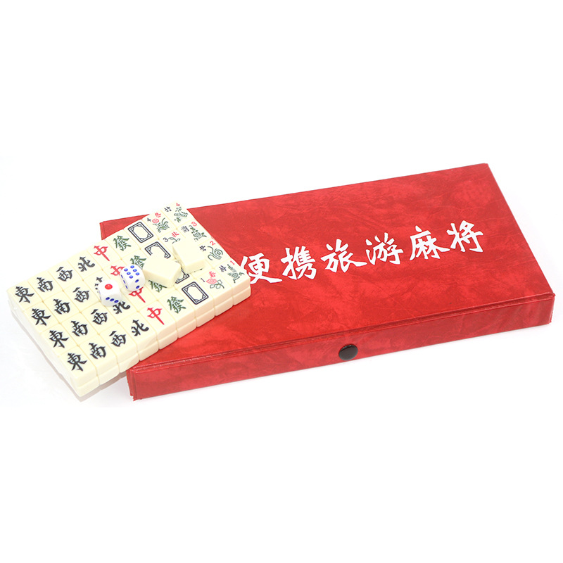 Оптовая длинная коробка для путешествий маджонг меламин мини портативный с 4 картами линейка