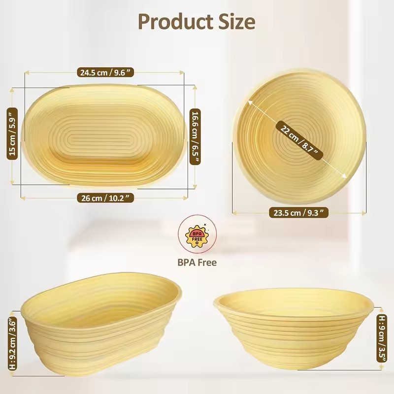 Customized Kitchen Accessories Silicone Bread Proofing Basket 2024 Customized Foldable Baking Bread Basket