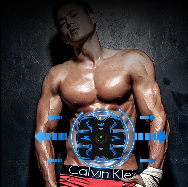 Cross-Border Popular Ems Abdominal Fitness Instrument Micro-Electric Muscle Stimulator Massage Fitness Equipment Abdominal Fitness Device Orange Abdominal Muscle Patch