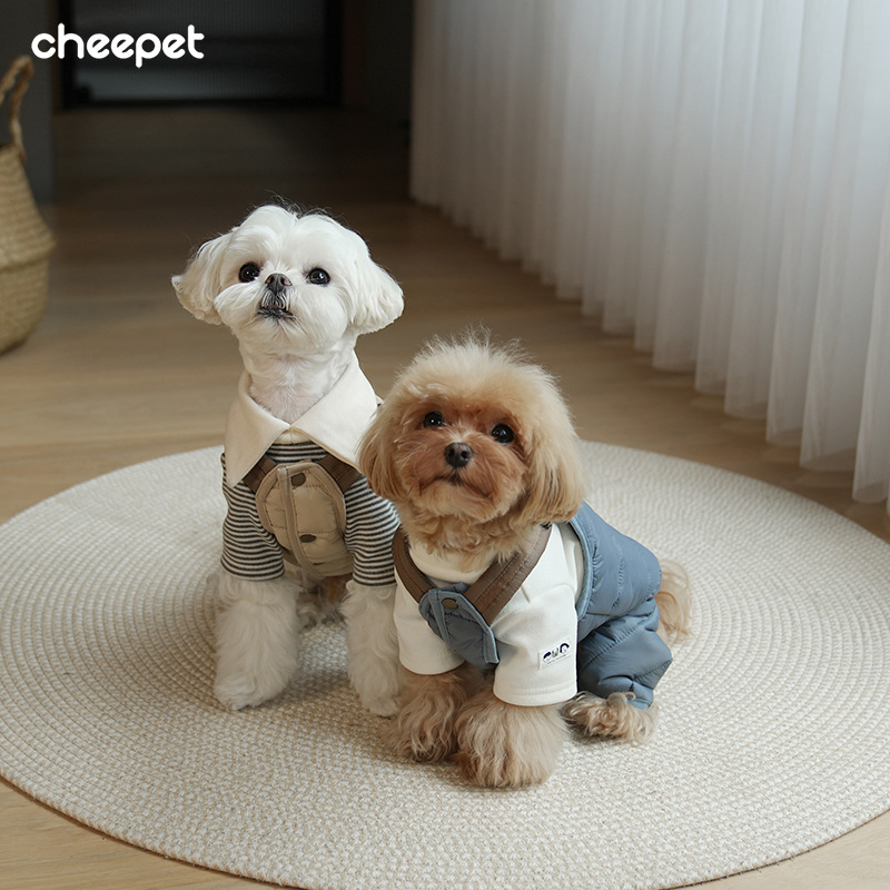 Pet clothing autumn and winter dog four-legged suspenders Marzis Stedi dogs can be pulled one-in-one cotton-padded jacket wholesale