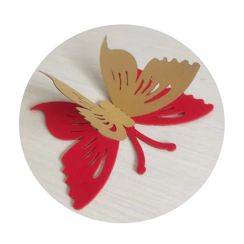 Three-Dimensional Golden Butterfly Wedding Room Decoration Wedding Bedroom Living Room Arrangement Small Accessories Wholesale Creative Wedding Room Arrangement