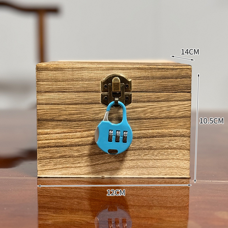 Современная простая коробка для паролей из массива дерева, квадратная слепая коробка с замком, настольная деревянная складная коробка для хранения