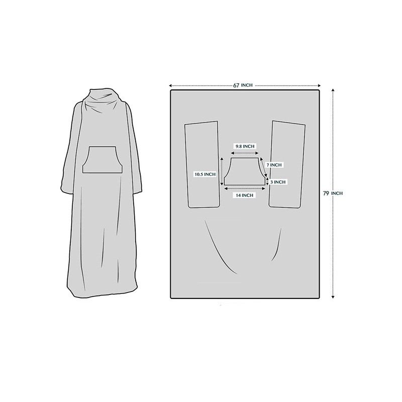 ✅ Cross-Border Amazon Tv Tv Blanket Large Flap Pocket Pants Multi-Functional Wearable Lazy Sleeve Blanket Antistatic Flannel