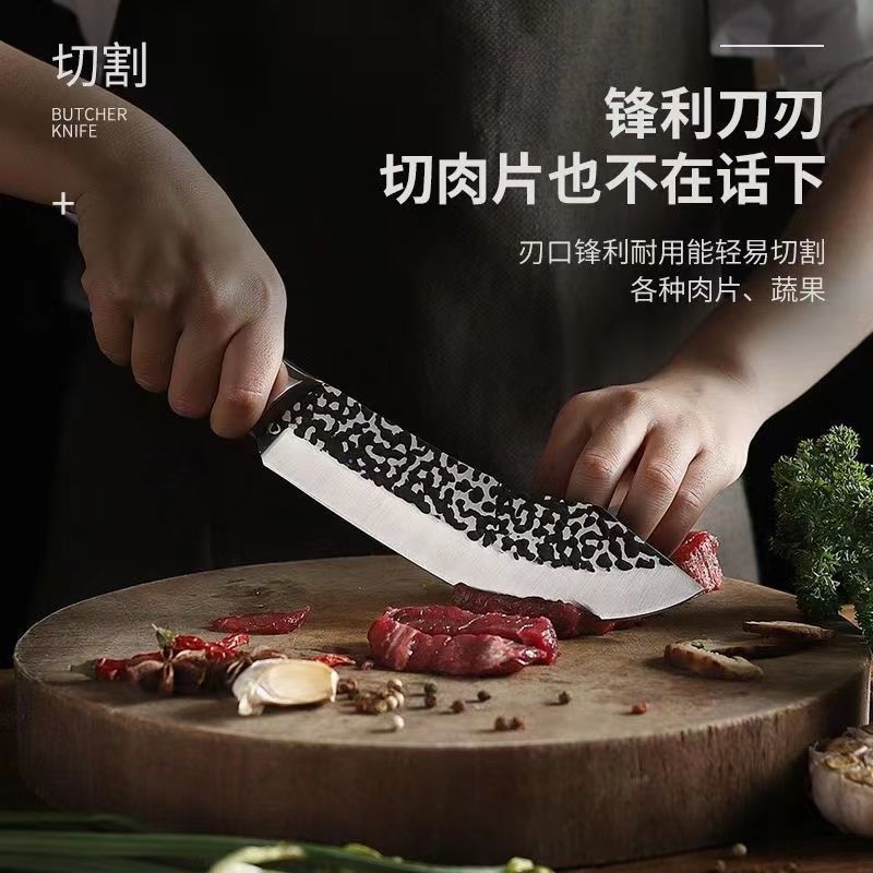 Hand-forged sharp bone knife slaughter mutton cutting knife sharp knife stainless steel special knife for meat cutting and pig killing