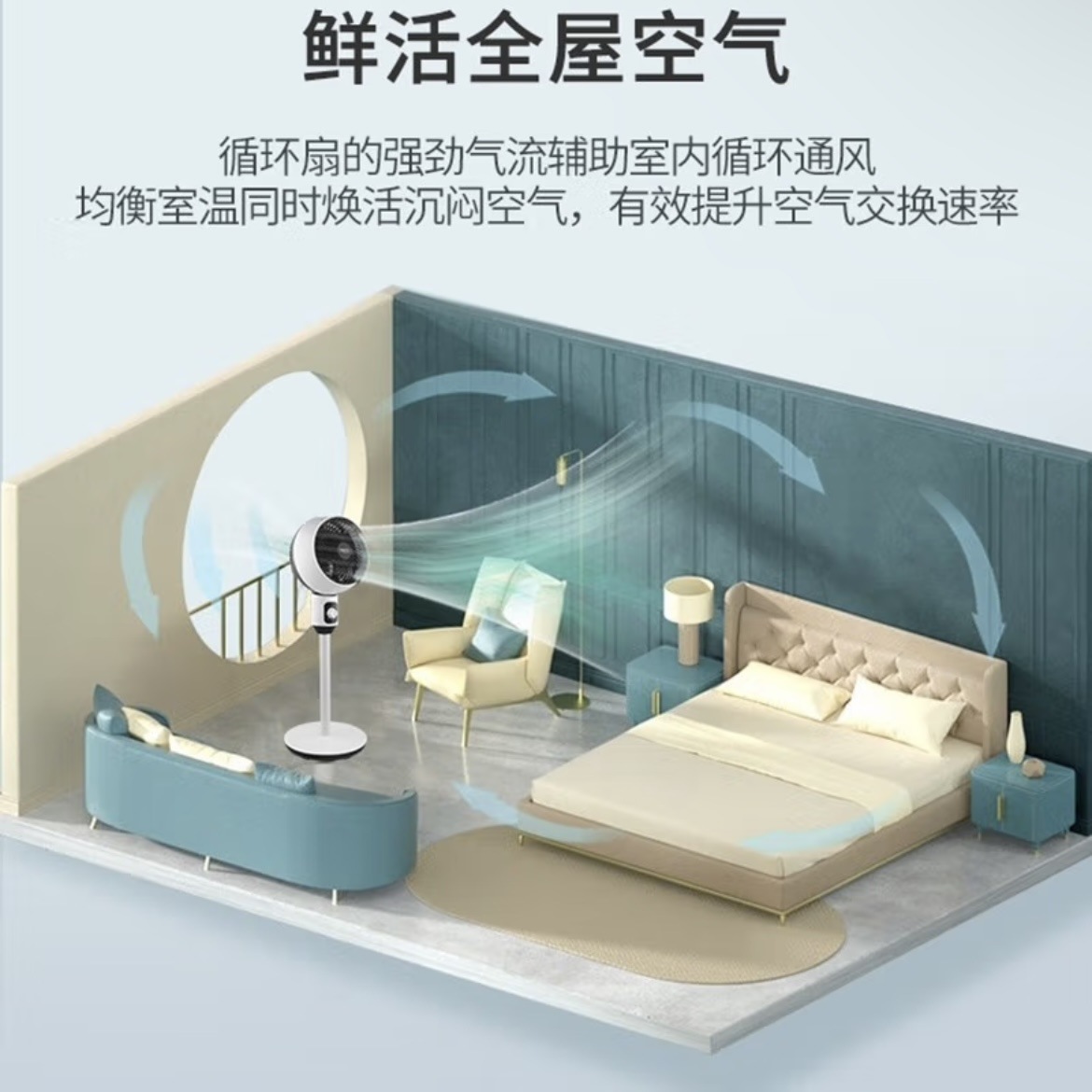 Yang Zi's New Air Circulation Fan Third-gear Household Remote Control Electric Fan Taiwan Stand Dual-purpose Quiet Large Wind Floor Fan