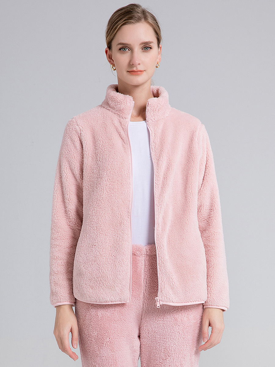 Fleece ladies coat coat mother fleece padded warm long sleeve a generation of cross-border embroidered LOGO