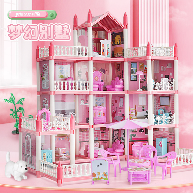 Amazon DIY Princess House Girls Play House Toy Doll House Castle Villa Girls Assembled House Cross-border