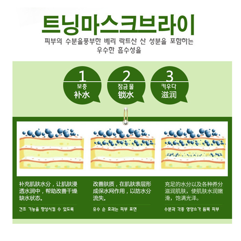 Poquan Ya Cucumber Centella Asiatica Moisturizing Mask Moisturizing Gentle Moisturizing Aloe Vera Mask Essence Mask Skin Care