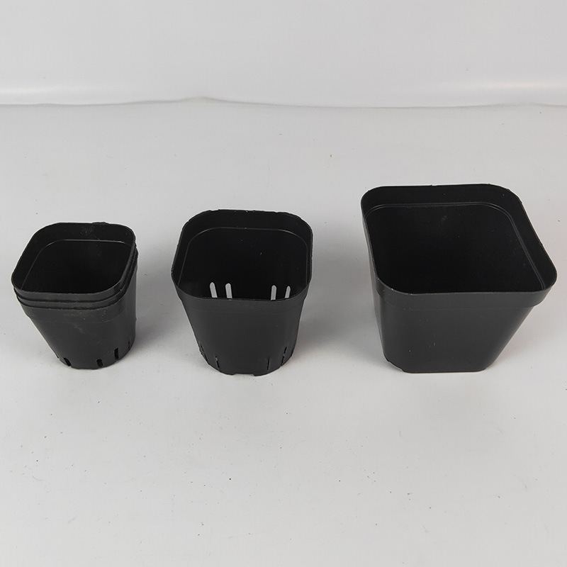Black flower pot gardening supplies fleshy small black square pot black fleshy seedling pot plastic flower pot spot wholesale