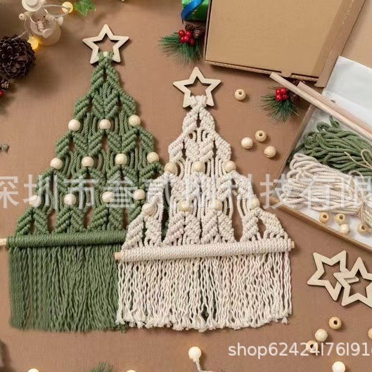 Spot Christmas tree DIY Kit handmade cotton rope Christmas tree material bag tutorial