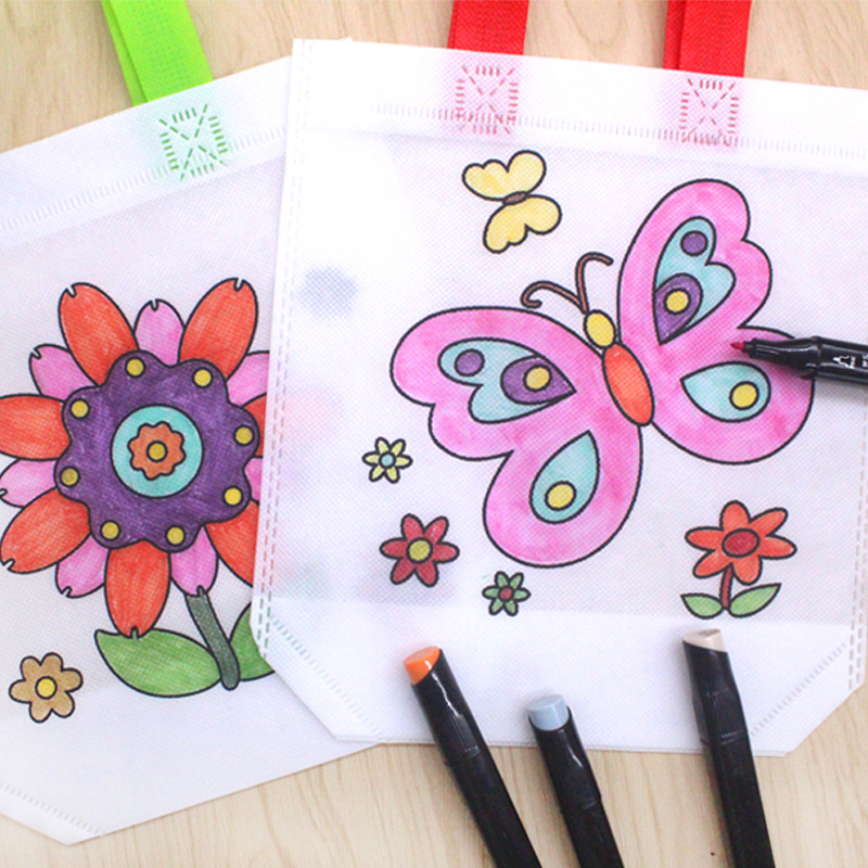 Non-Woven Graffiti Bag DIY Kidsren's Handmade Coloring Painting Materials Kidsren's Graffiti Bag Coloring and Painting