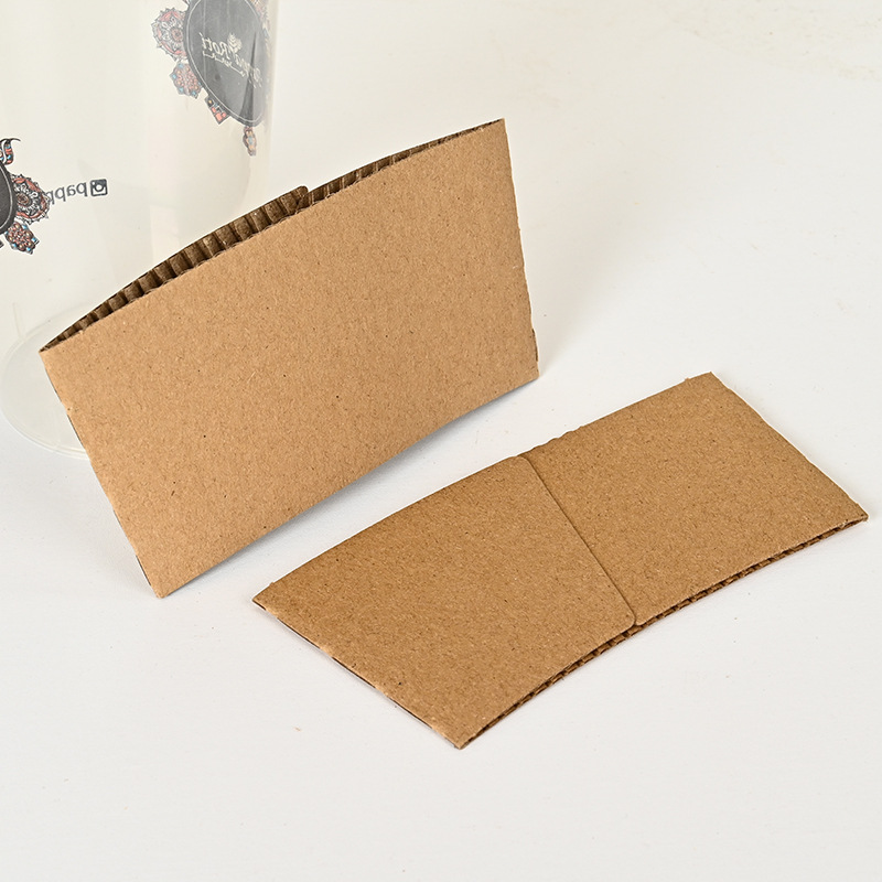 in stock Disposable Milk Tea Soymilk Coffee Hot and Cold Drink Kraft Paper Cup Corrugated Heat Insulation Thickened Takeaway Cup Set Wholesale