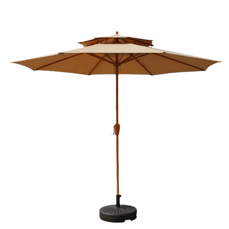 Outdoor Parasol Hand-cranked Straight Umbrella Garden Outdoor Courtyard Open-air Security Kiosk Cafe Balcony Center Column Umbrella