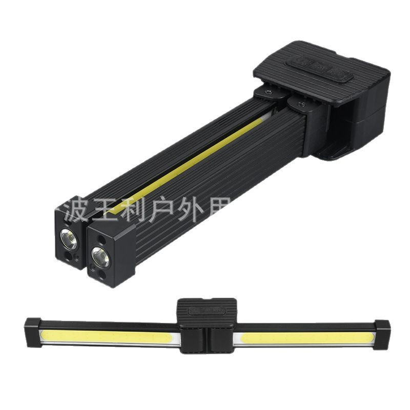 Cross-Border New Strong Light Flashlight Outdoor Multi-Functional Camping Style Lighting Flashlight Auto Repair Work Light Foldableing Cob Light