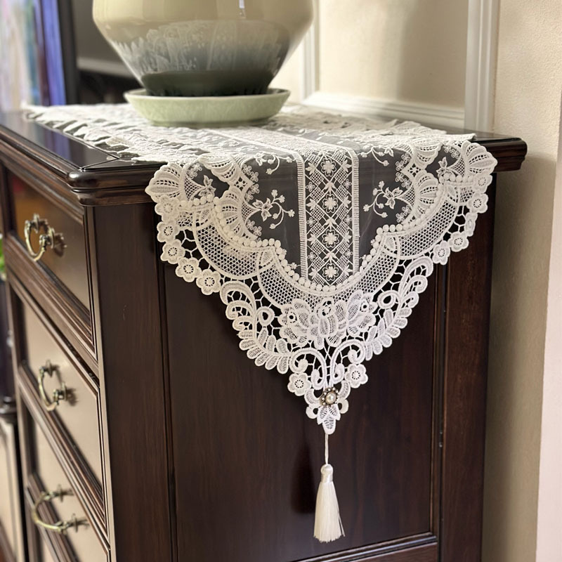 Комод в европейском стиле, легкая роскошь, белый, с кружевом, обувной шкаф, туалетный столик, пылезащитная ткань, ТВ-тумба, кофейный столик, обеденный стол